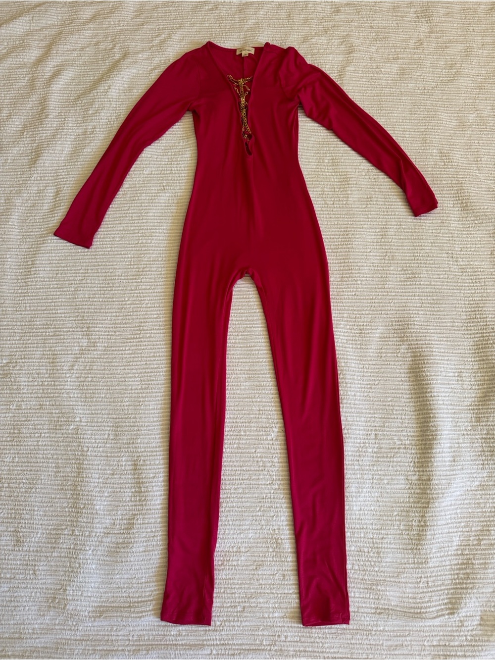 SJL Apparel Women’s Catsuit Hot Pink Jumpsuit Sz M